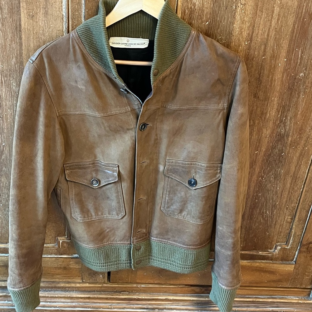 Vintage Golden Goose leather bomber jacket medium